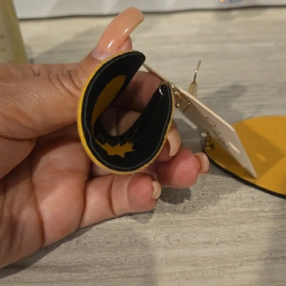 Black and Yellow Pineapple Earrings - Picture 6 of 6